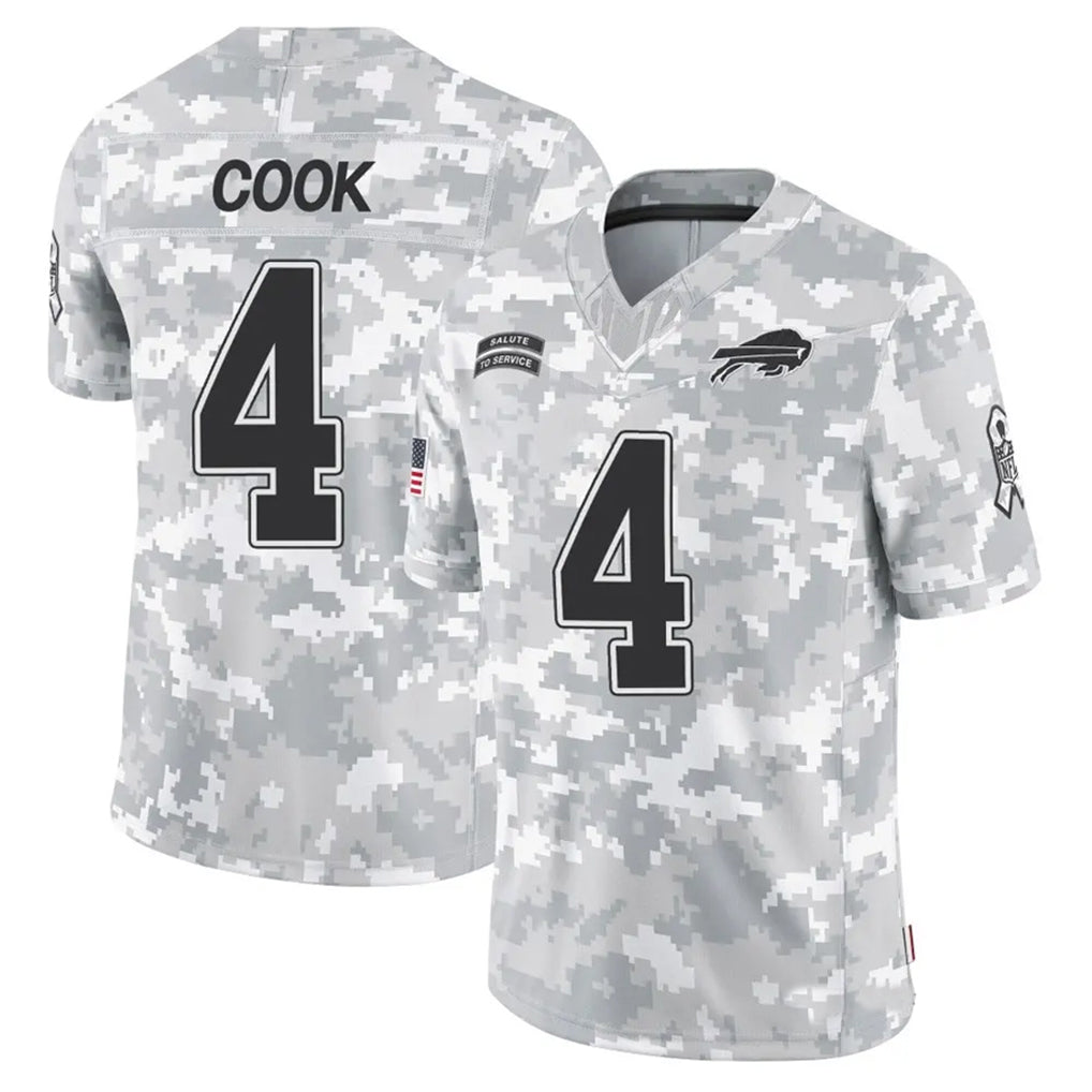 Vanessashop B.Bills #4 James Cook III Player Arctic Camo Salute to Service Limited Stitched Jerseys
