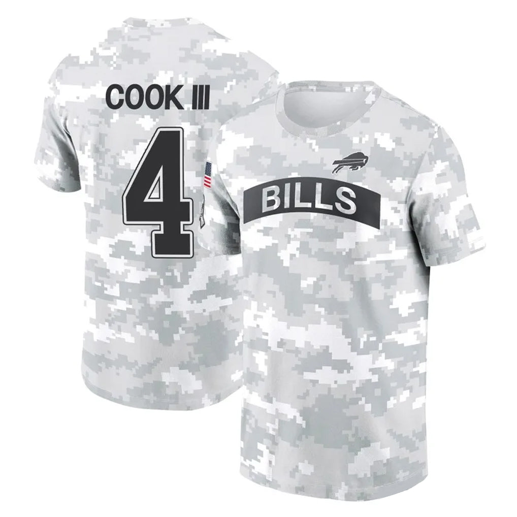 Vanessashop B.Bills #4 James Cook III Player Arctic Camo Salute to Service T-Shirt Hoodies Stitched Jerseys