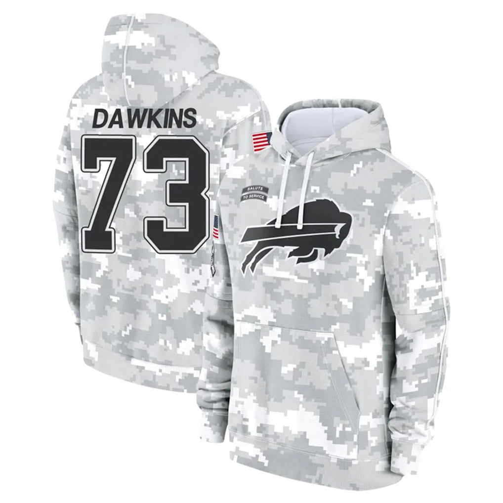 Vanessashop B.Bills #73 Dion Dawkins Player Arctic Camo Salute to Service Hoodies Stitched Jerseys