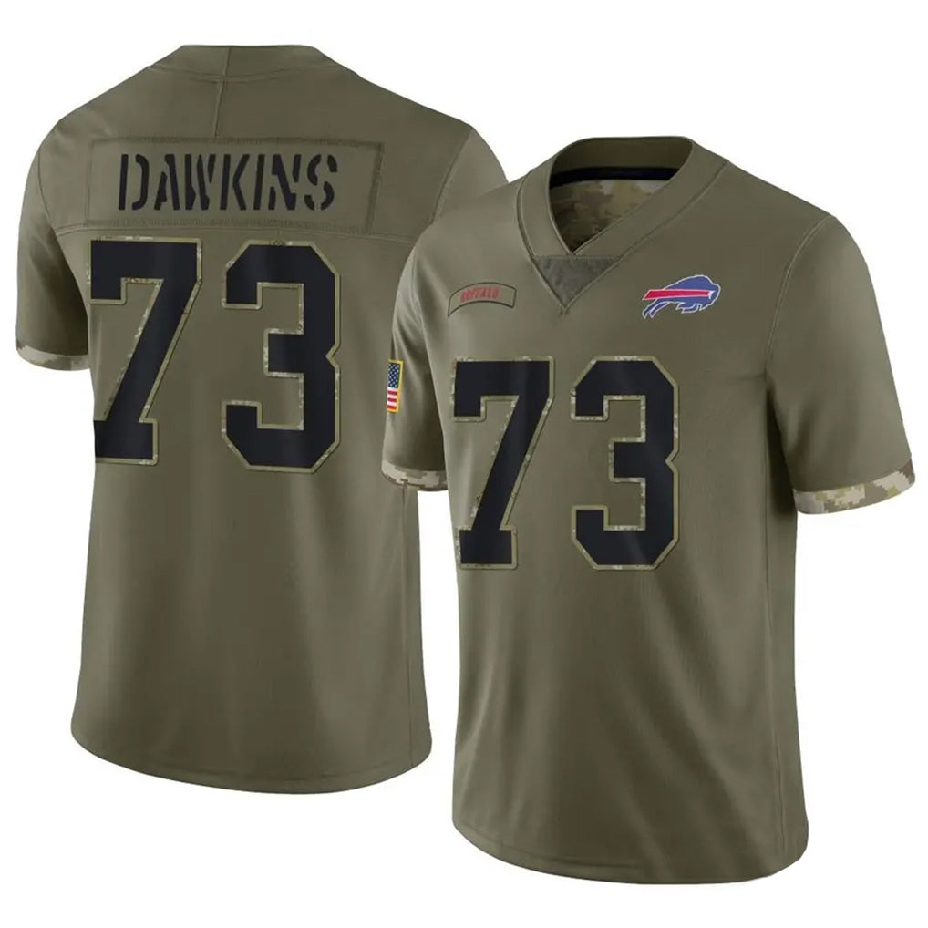 Vanessashop B.Bills #73 Dion Dawkins Player Olive Salute To Service Stitched Jerseys