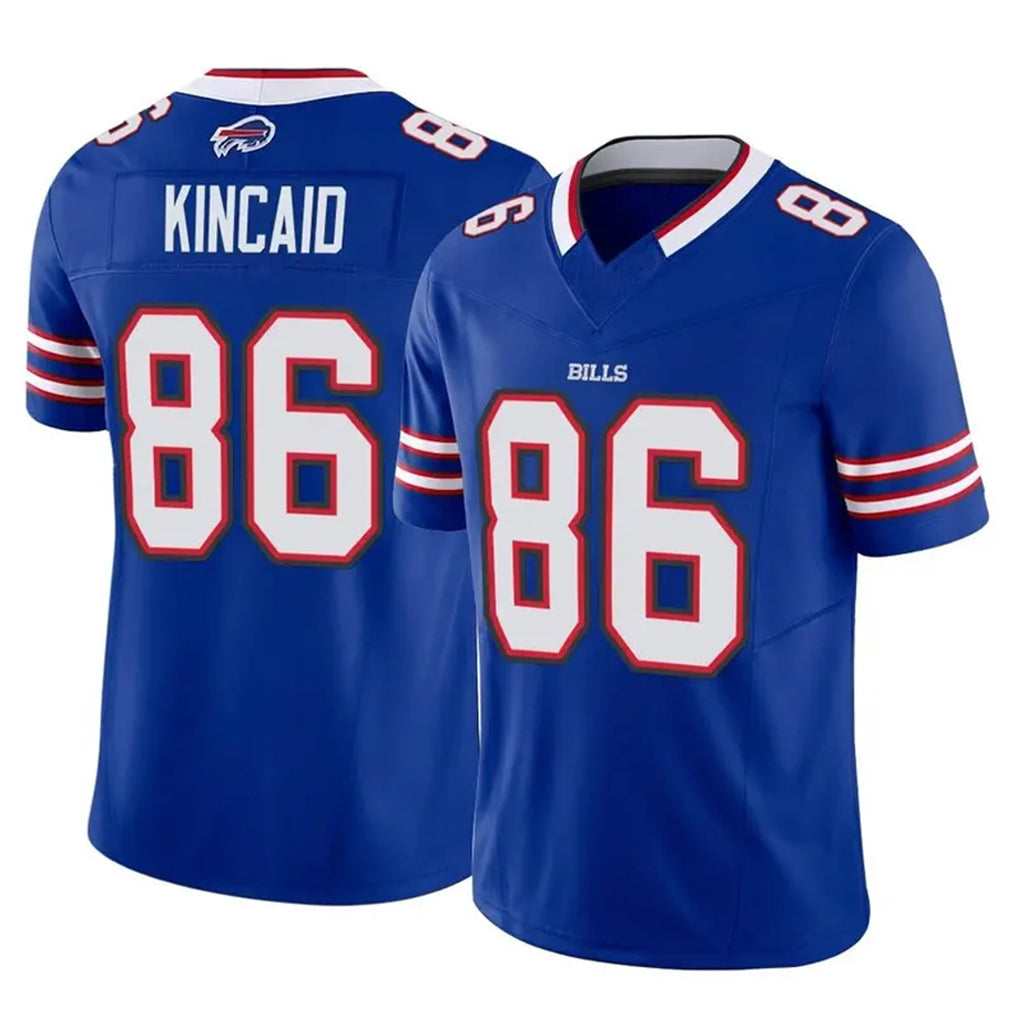 Vanessashop B.Bills #86 Dalton Kincaid Player Royal Vapor F.U.S.E. Limited Home Game Stitched Jerseys