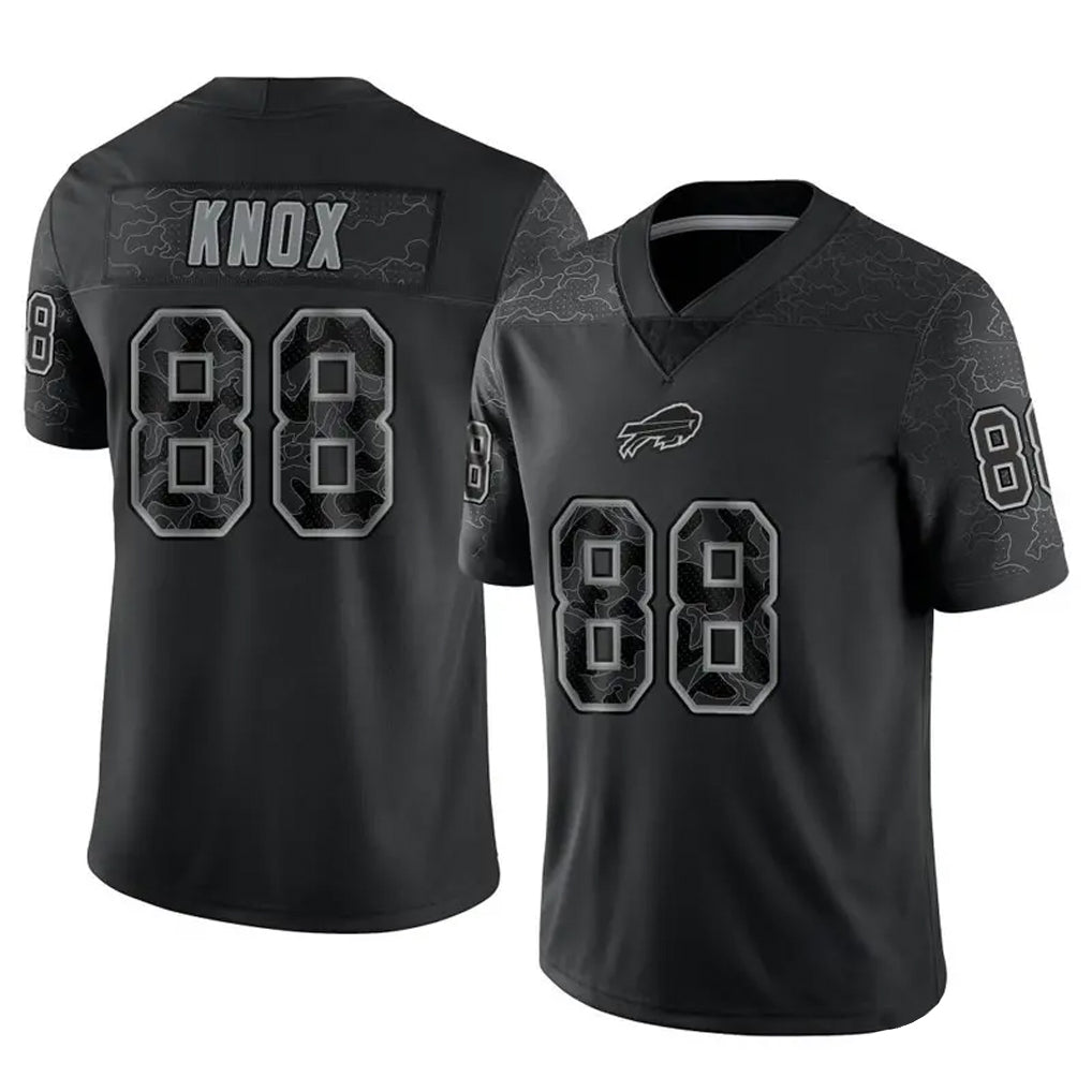 Vanessashop B.Bills #88 Dawson Knox Player Black RFLCTV Limited Game Stitched Jerseys