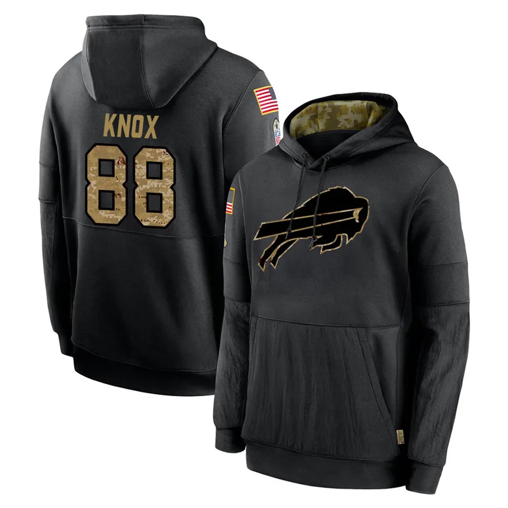 Vanessashop B.Bills #88 Dawson Knox Player Black Salute to Service Hoodies Hame Stitched Jerseys