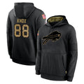 Vanessashop B.Bills #88 Dawson Knox Player Black Salute to Service Hoodies Hame Stitched Jerseys