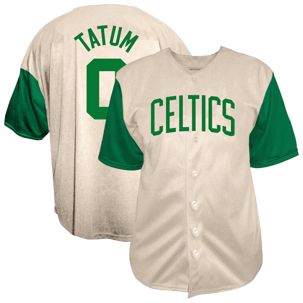 Vanessashop B.Celtics #0 Jayson Tatum  Cream Baseball Jerseys