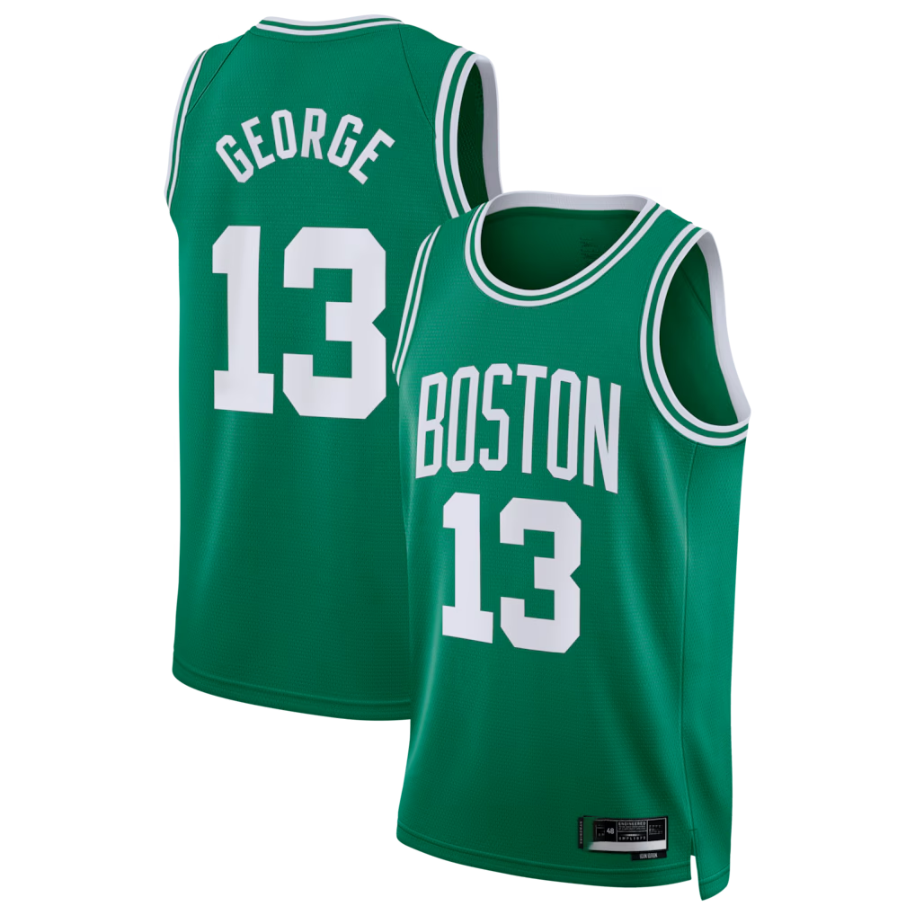 Vanessashop B.Celtics #13 Paul George Kelly Green Swingman Jerseys - Icon Edition