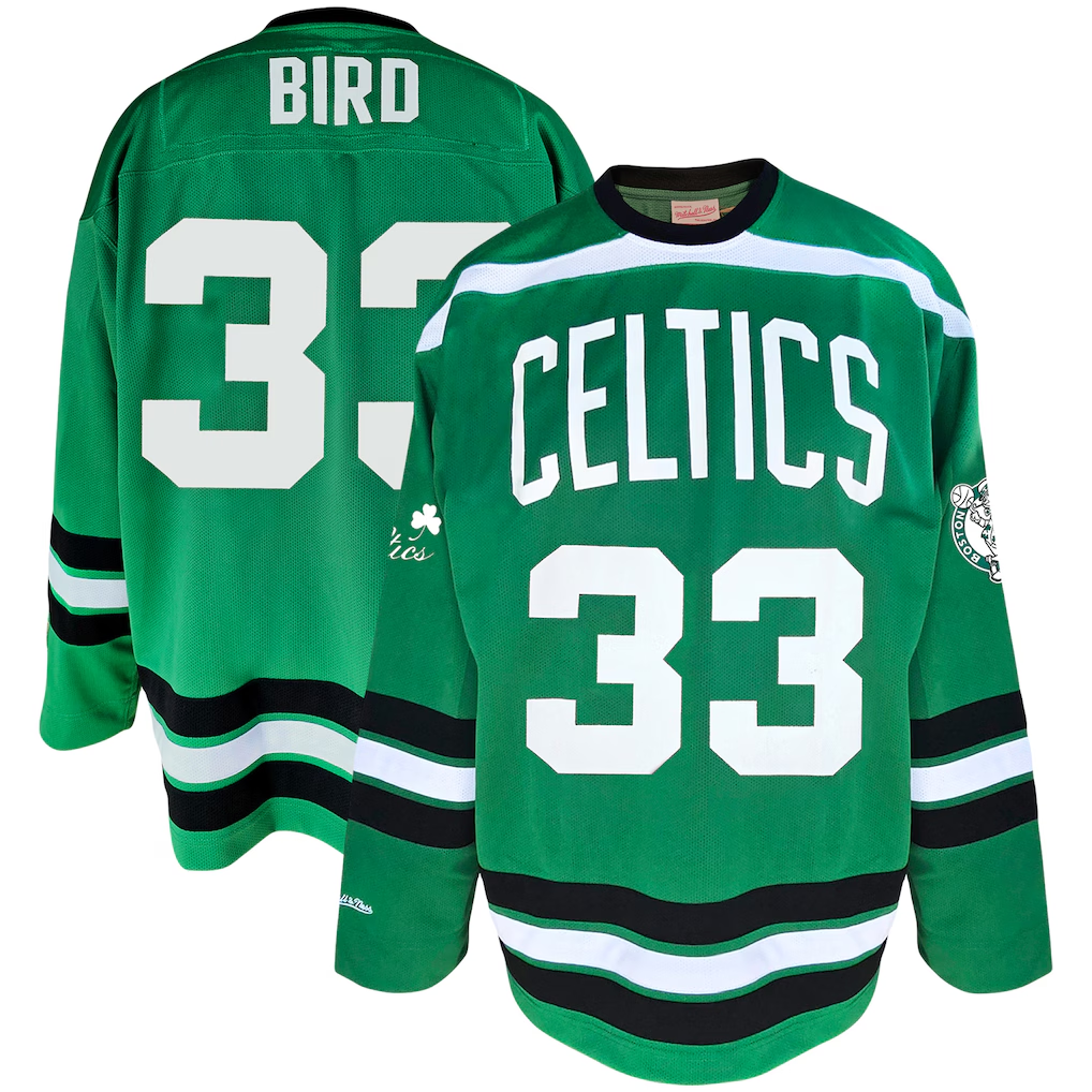 Vanessashop B.Celtics #33 Larry Bird Mitchell & Ness Kelly Green Big & Tall Hockey Jerseys