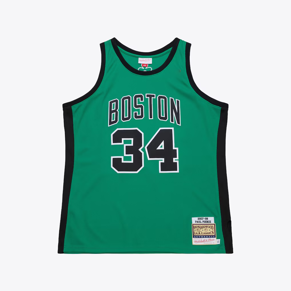 Vanessashop B.Celtics #34 Paul Pierce Mitchell & Ness Kelly Green 2007-08 Hardwood Classics Authentic Jerseys