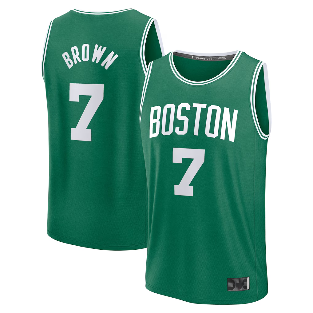 Vanessashop B.Celtics #7 Jaylen Brown  Kelly Green Fast Break Replica Player Jerseys - Icon Edition