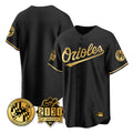 Vanessashop B.Orioles Black Gold 30th Anniversary of 2131 Home Game Blank Player Stitched Jerseys