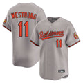 Vanessashop B.Orioles #11 Jordan Westburg Player Gray Limited Home Game Stitched Jerseys