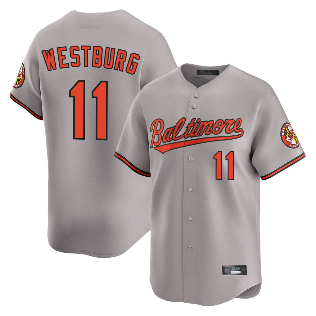 Vanessashop B.Orioles #11 Jordan Westburg Player Gray Limited Home Game Stitched Jerseys