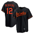 Vanessashop B.Orioles #12 Dylan Beavers Player Black Home Game Stitched Jerseys