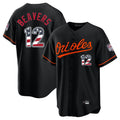 Vanessashop B.Orioles #12 Dylan Beavers Player Black USA 250 Fourth of July Home Game Stitched Jerseys
