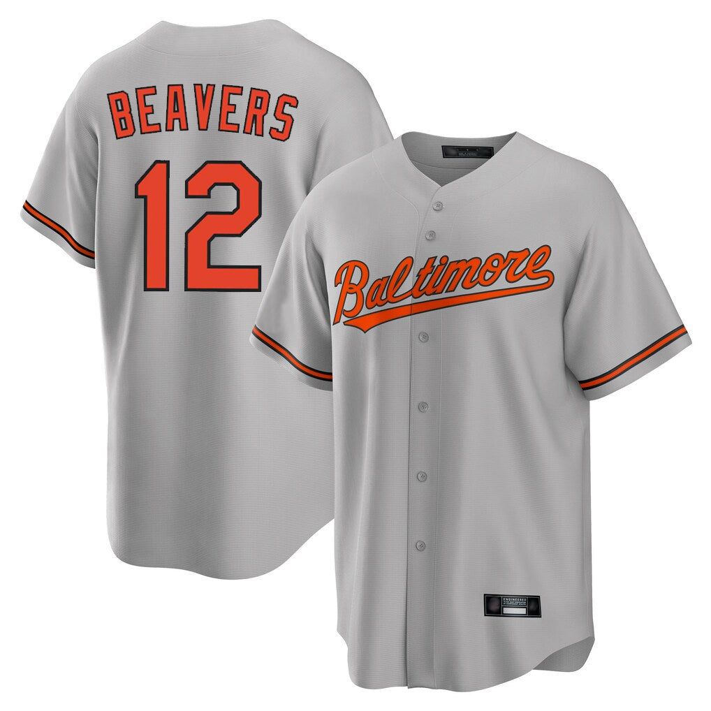 Vanessashop B.Orioles #12 Dylan Beavers Player Gray Home Game Stitched Jerseys