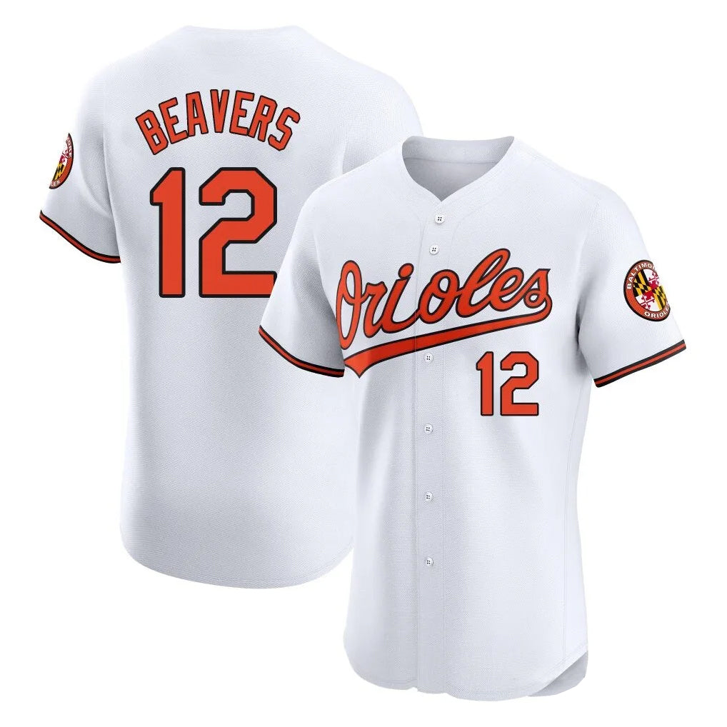 Vanessashop B.Orioles #12 Dylan Beavers Player White Limited Elite Home Game Stitched Jerseys