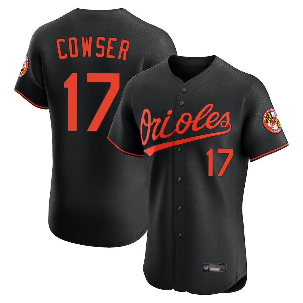 Vanessashop B.Orioles #17 Colton Cowser Player Black Limited Elite Home Game Stitched Jerseys