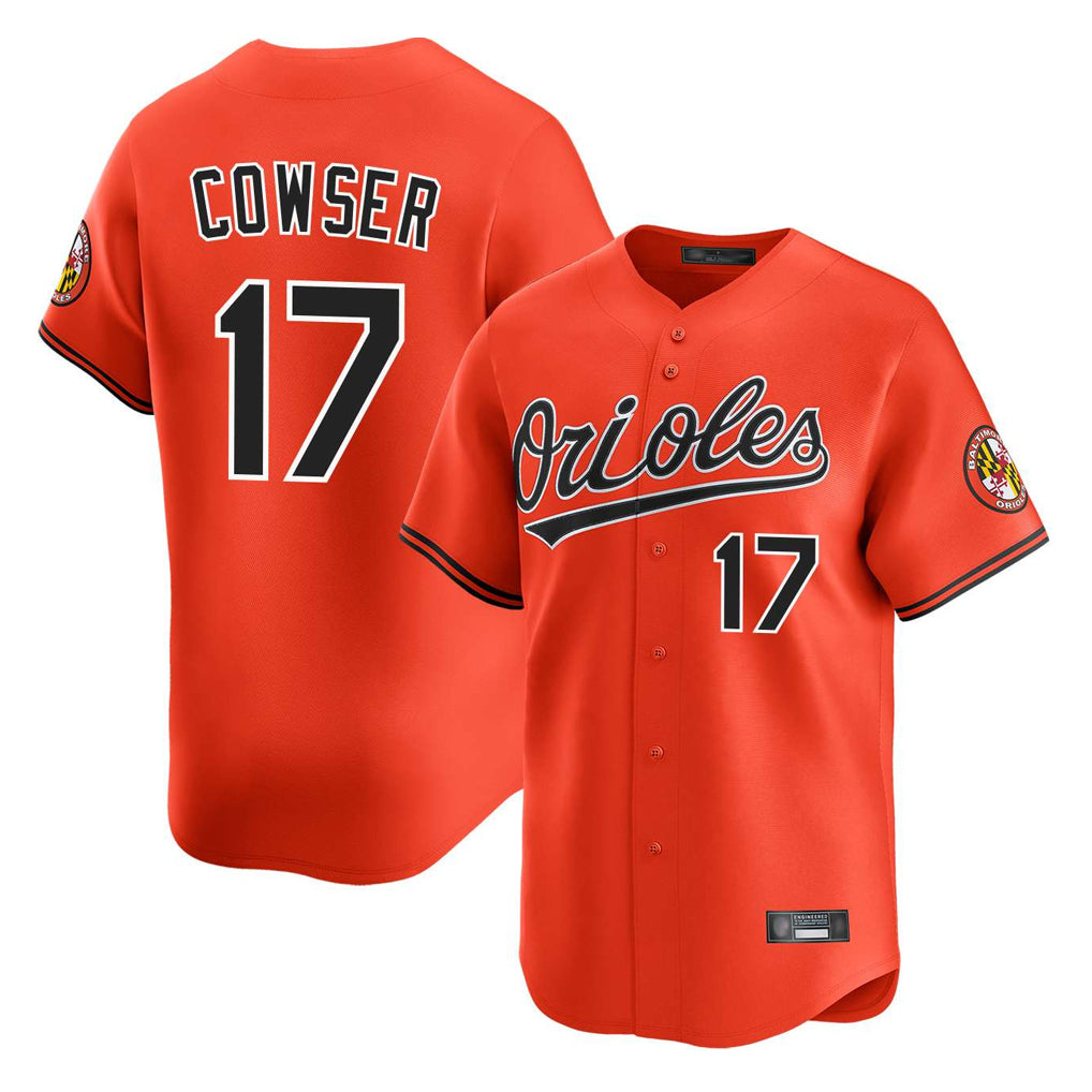 Vanessashop B.Orioles #17 Colton Cowser Player Orange Limited Home Game Stitched Jerseys