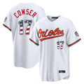Vanessashop B.Orioles #17 Colton Cowser Player White USA 250 Fourth of July Home Game Stitched Jerseys