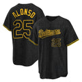 Vanessashop B.Orioles #25 Pete Alonso Player Black Snake Skin City Home Game Stitched Jerseys