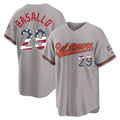 Vanessashop B.Orioles #29 Samuel Basallo Player Gray USA 250 Fourth of July Home Game Stitched Jerseys