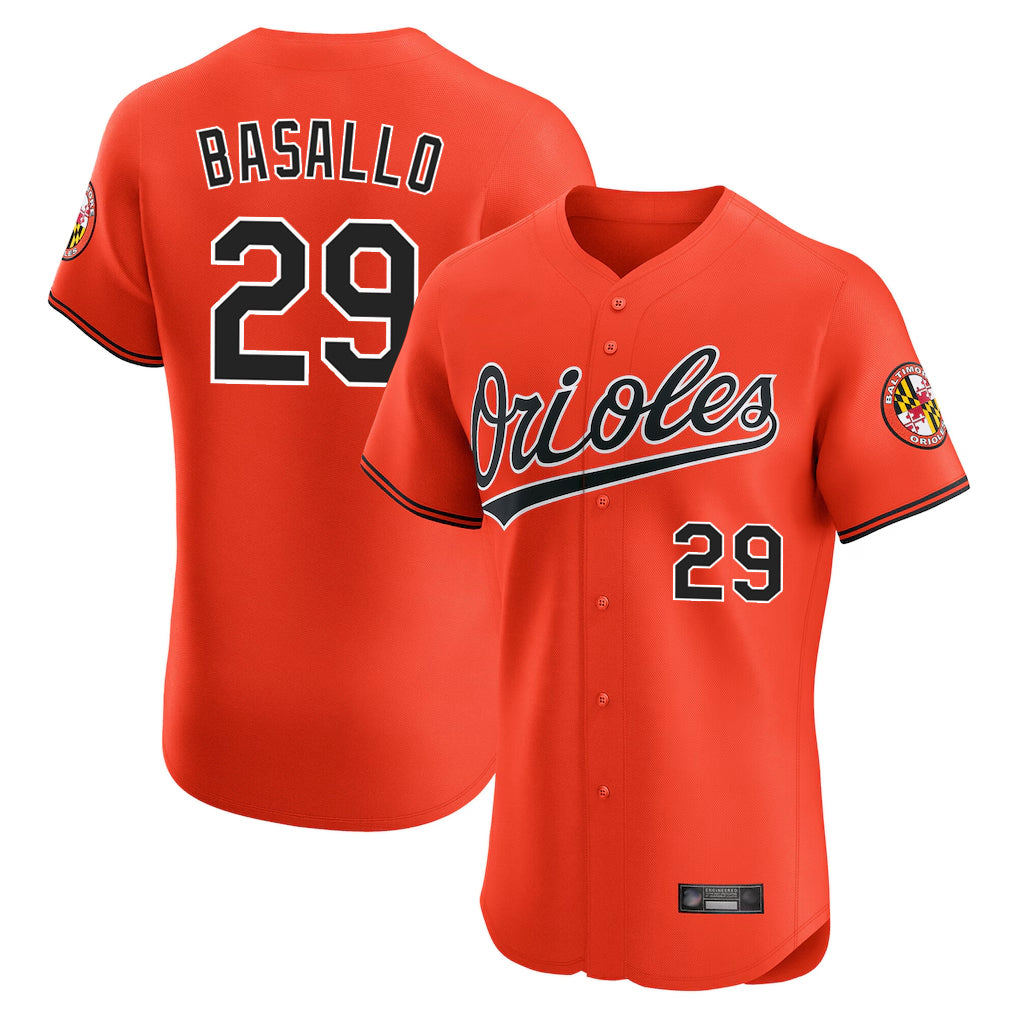 Vanessashop B.Orioles #29 Samuel Basallo Player Orange Limited Elite Home Game Stitched Jerseys