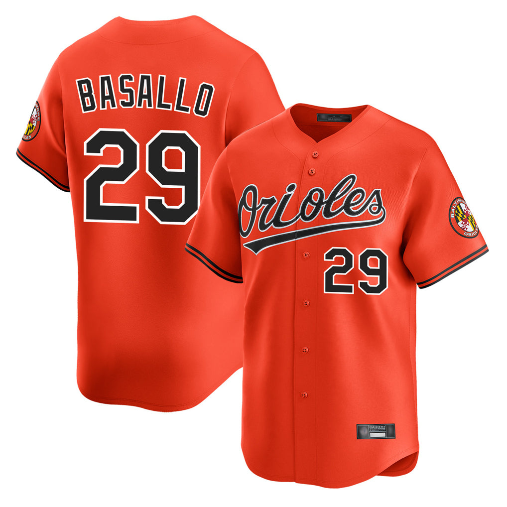Vanessashop B.Orioles #29 Samuel Basallo Player Orange Limited Home Game Stitched Jerseys