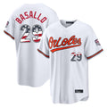 Vanessashop B.Orioles #29 Samuel Basallo Player White USA 250 Fourth of July Home Game Stitched Jerseys