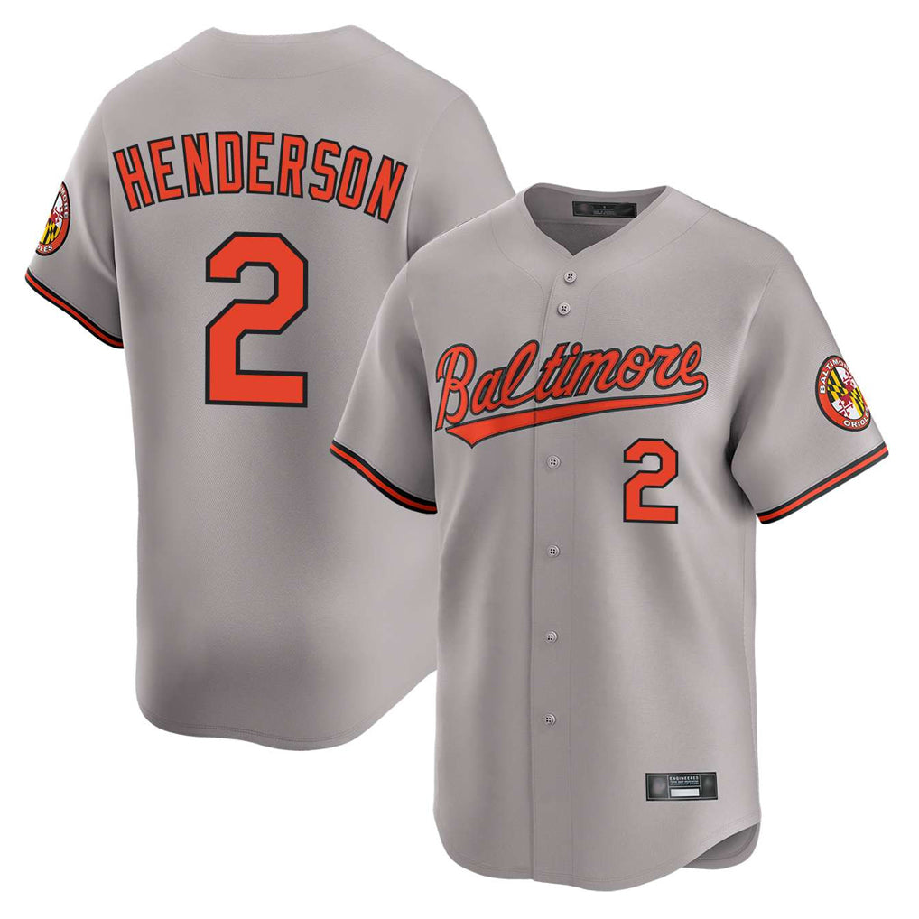 Vanessashop B.Orioles #2 Gunnar Henderson Player Gray Limited Home Game Stitched Jerseys