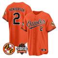 Vanessashop B.Orioles #2 Gunnar Henderson Player Orange 30th Anniversary of 2131 Home Game Stitched Jerseys