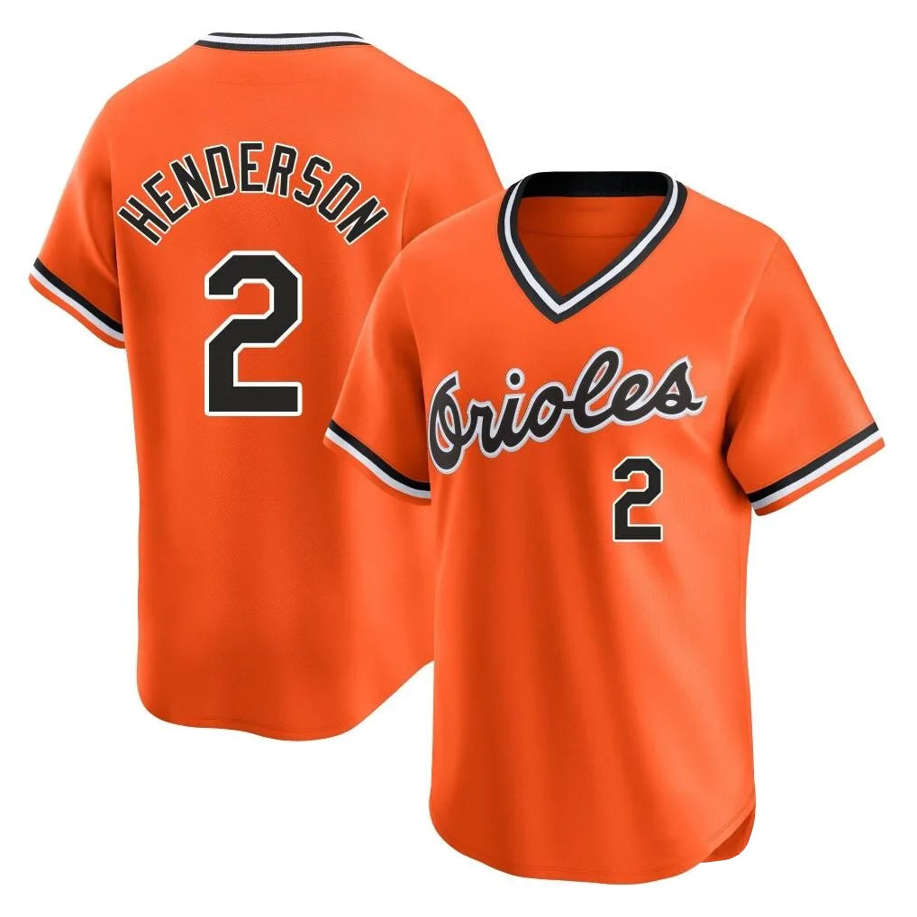Vanessashop B.Orioles #2 Gunnar Henderson Player Orange T-shirt Limited Home Game Stitched Jerseys