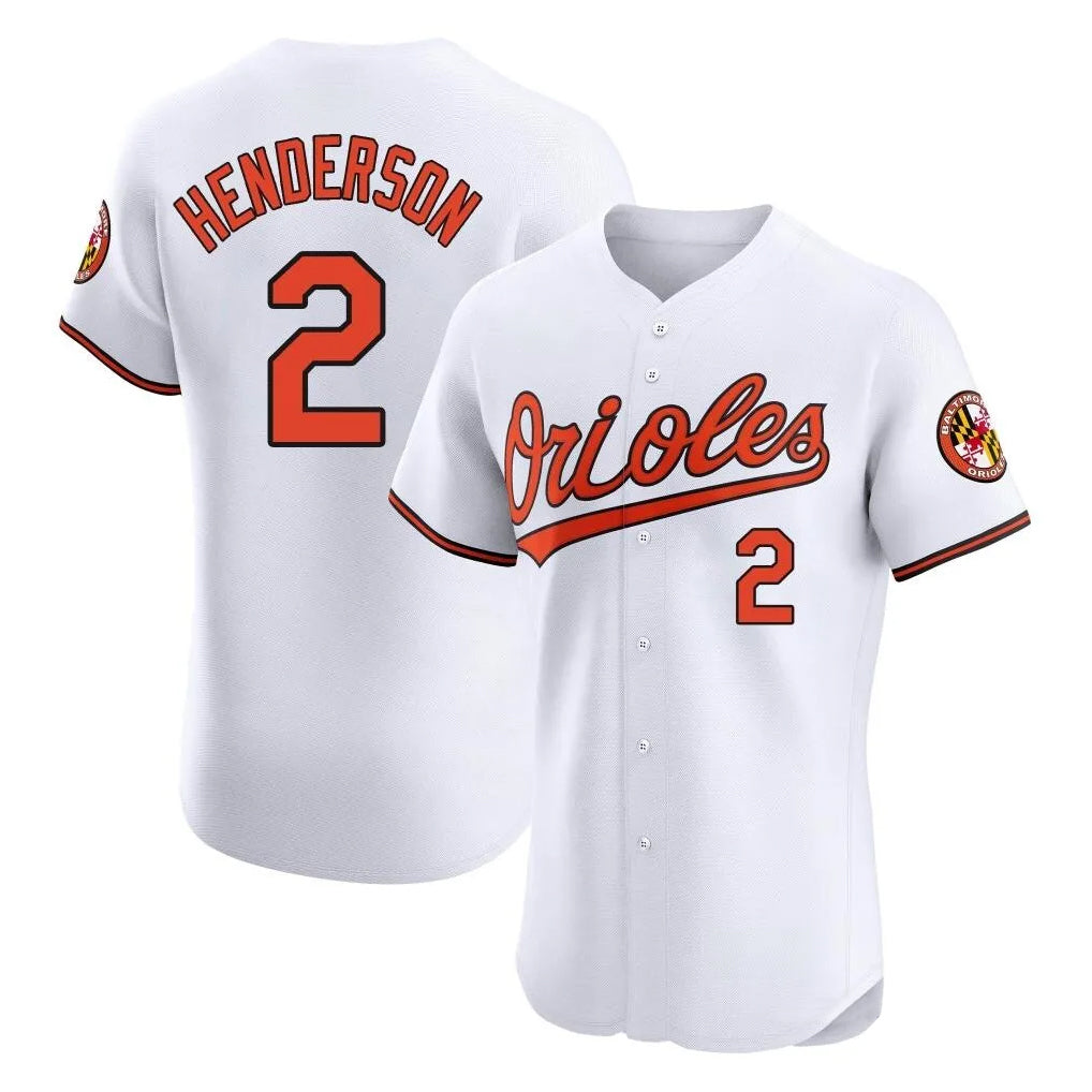 Vanessashop B.Orioles #2 Gunnar Henderson Player White Limited Elite Home Game Stitched Jerseys