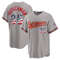 Vanessashop B.Orioles #35 Adley Rutschman Gray USA 250 Fourth of July Road Stadium Jersey