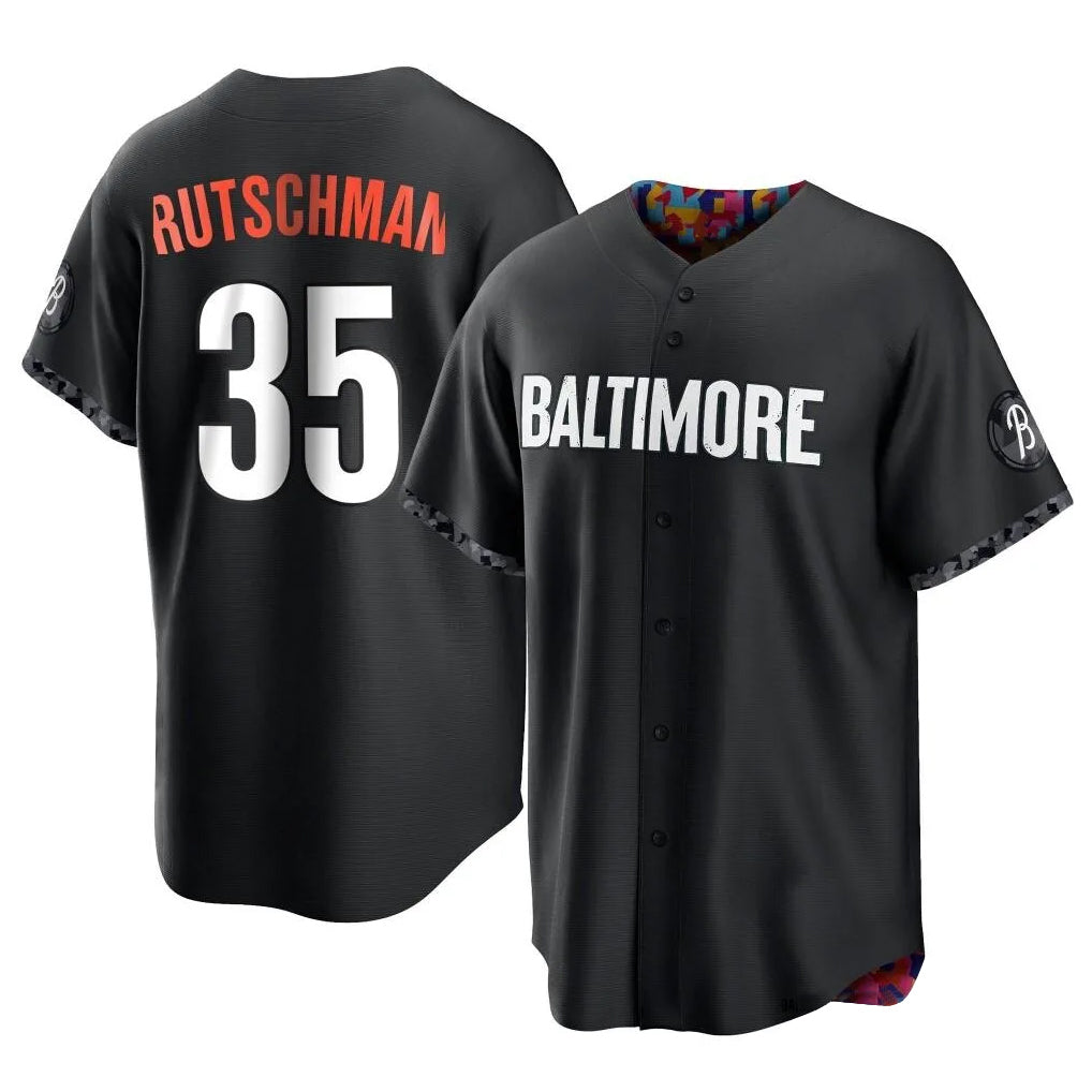 Vanessashop B.Orioles #35 Adley Rutschman Black City Connect Home Game Stitched Jerseys