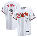 Vanessashop B.Orioles #3 Taylor Ward Player White USA 250 Fourth of July Home Game Stitched Jerseys