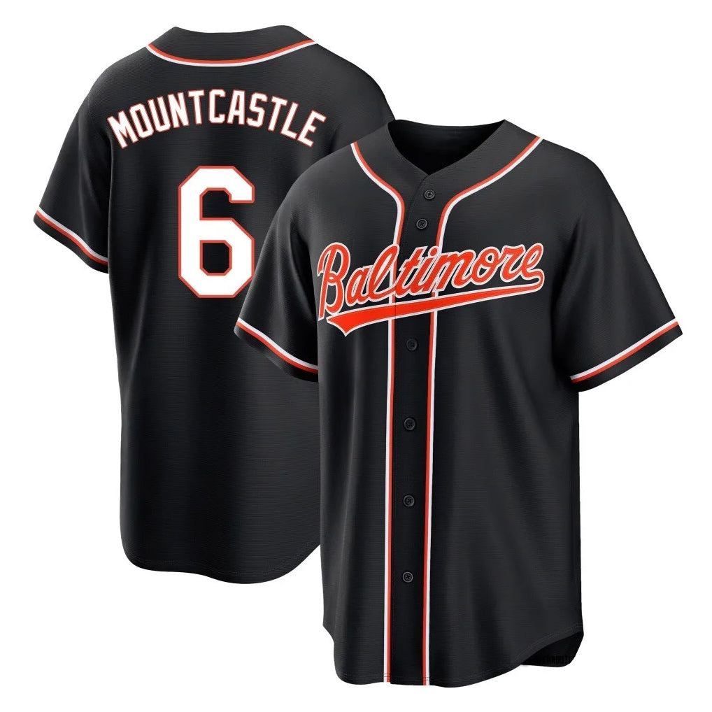 Vanessashop B.Orioles #6 Ryan Mountcastle Player Black Out Home Game Stitched Jerseys