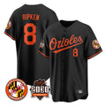 Vanessashop B.Orioles #8 Cal Ripken Player Black 30th Anniversary of 2131 Home Game Stitched Jerseys