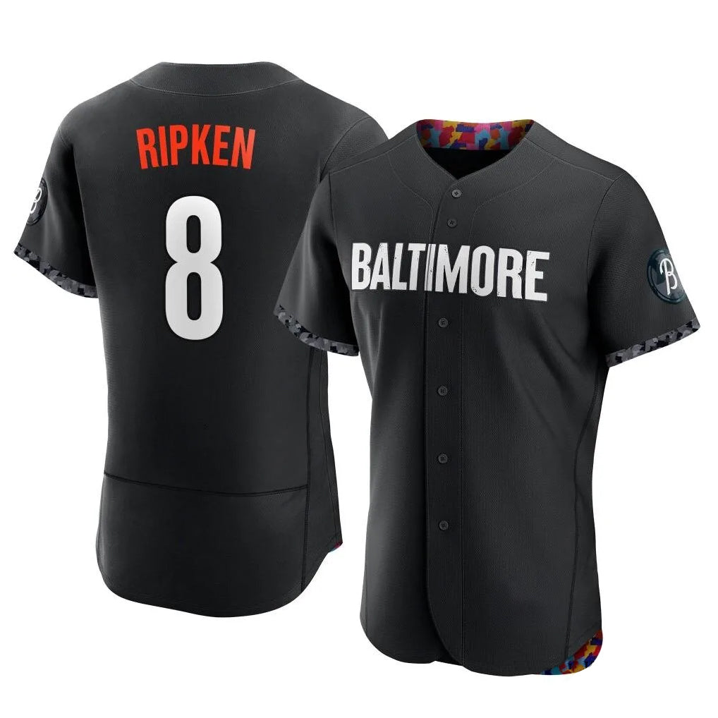 Vanessashop B.Orioles #8 Cal Ripken Player Black City Connect Limited Elite Home Game Stitched Jerseys