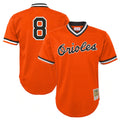 Vanessashop B.Orioles #8 Cal Ripken Player Orange Mitchell & Ness Cooperstown Collection Mesh T-shirt Game Stitched Jerseys