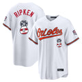 Vanessashop B.Orioles #8 Cal Ripken Player White USA 250 Fourth of July Home Game Stitched Jerseys