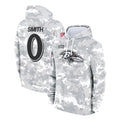 Vanessashop B.Ravens #0 Roquan Smith Player Arctic Camo Salute to Service Pullover Hoodie Stitched Jerseys