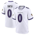 Vanessashop B.Ravens #0 Roquan Smith Player White Purple Home Game Stitched Jerseys