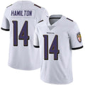 Vanessashop B.Ravens #14 Kyle Hamilton Player White Vapor F.U.S.E. Limited Stitched Jerseys