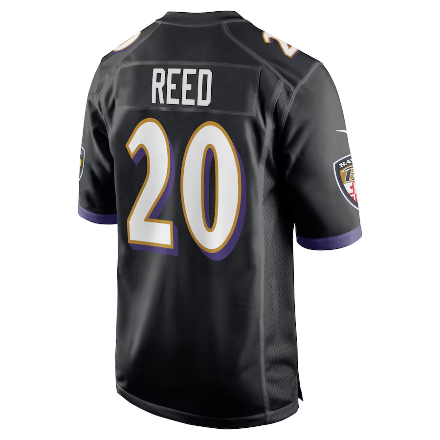 Vanessashop B.Ravens #20 Ed Reed Player Black Alternate Game Home Stitched Jerseys