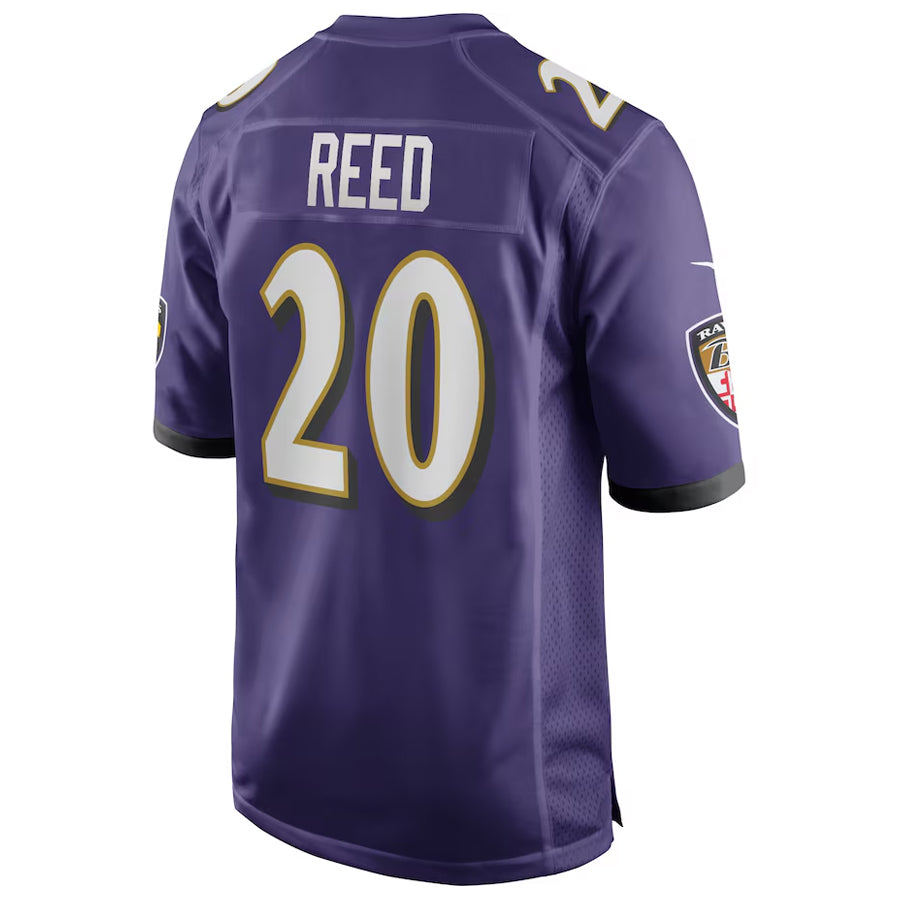 Vanessashop B.Ravens #20 Ed Reed Player Purple Alternate Home Game Stitched Jerseys