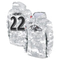 Vanessashop B.Ravens #22 Derrick Henry Player Arctic Camo Salute To Service Hoodie Stitched Jerseys