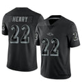 Vanessashop B.Ravens #22 Derrick Henry Player Black REFLECTIVE Limited Stitched Jerseys