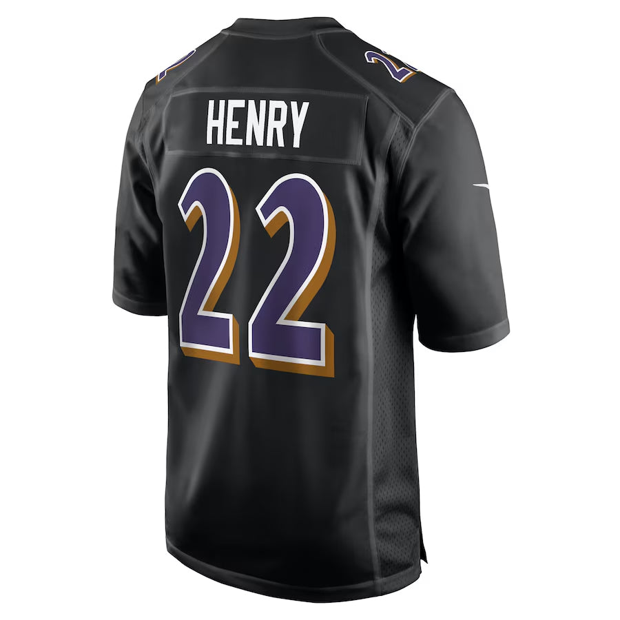 Vanessashop B.Ravens #22 Derrick Henry Player Carbon Black Fashion Home Game Stitched Jerseys