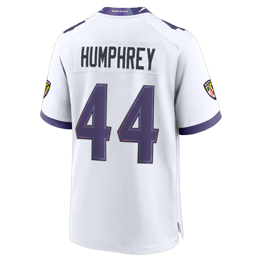 Vanessashop B.Ravens #44 Marlon Humphrey Player White Home Game Stitched Jerseys