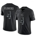 Vanessashop B.Ravens #4 Zay Flowers Player Black REFLECTIVE Limited Stitched Jerseys